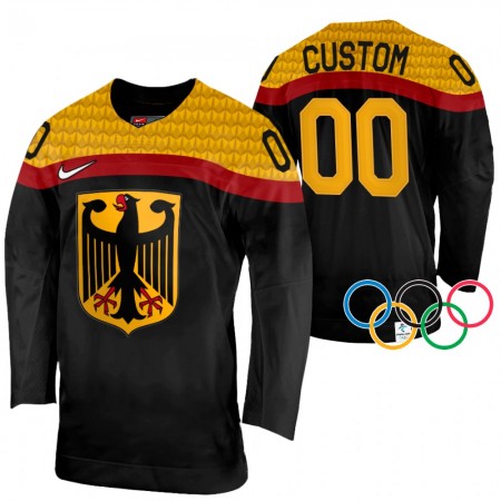 Duitsland Custom 2022 Winter Olympics Zwart Authentic Shirt - Mannen